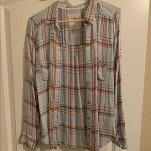 Light blue flannel. WORN ONCE!